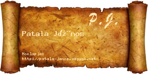 Patala János névjegykártya